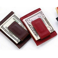 Business Leather Magnetic Money Clip Credit Card Wallet